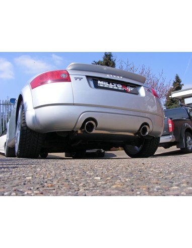 Audi TT 1,8T Quattro (225hk) Milltek Sport 3" "RACE" Cat-Back 2x 100 chrome GT utblås - Resonated (dämpad)