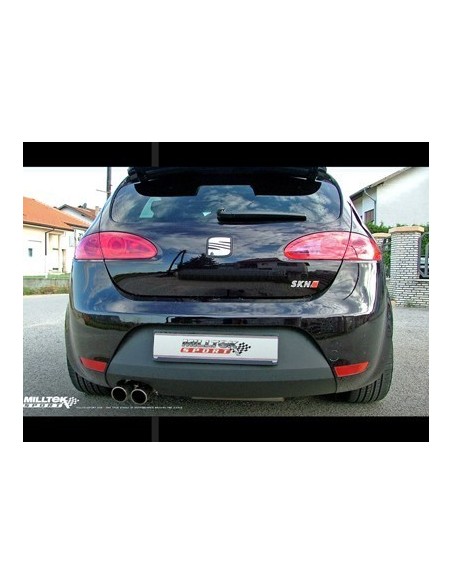 Seat Leon 2,0TFSi Milltek Sport Cat-Back 2x 80 chrome JET utblås - Resonated (dämpad)