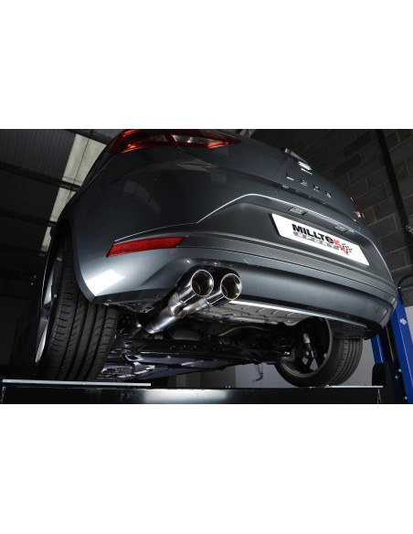 Seat Leon 2,0TDi 150hk 3 & 5 dörrars Milltek Sport Cat-Back 2x 80 chrome GT utblås - Non-Resonated (mindre-dämpad)