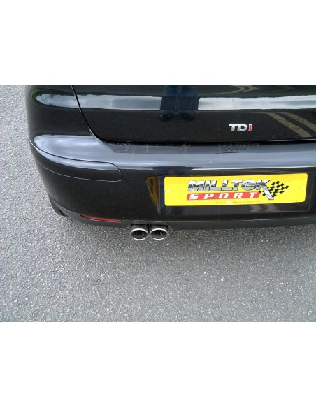 Seat Ibiza 1,9TDi Milltek Sport Cat-Back 2x 76,2 chrome JET utblås - Non-Resonated (mindre-dämpad)