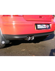 VW Golf 1,9TDi (framhjulsdriven) Milltek Sport Cat-Back 2x 76,2 chrome JET utblås (kan kräva Golf 4-Motion diffuser) - Non-Reson 2