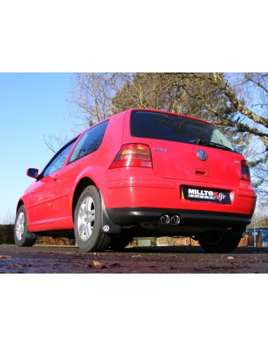 VW Golf 1,9TDi (framhjulsdriven) Milltek Sport Cat-Back 2x 76,2 chrome JET utblås (kan kräva Golf 4-Motion diffuser) - Non-Reson