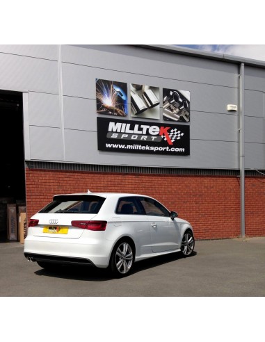 Audi A3 2,0TDi 150hk Milltek Sport Cat-Back 2x 80 chrome GT utblås - Non-Resonated (mindre-dämpad)