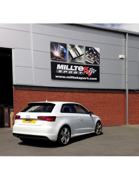 Audi A3 2,0TDi 150hk Milltek Sport Cat-Back 2x 80 chrome GT utblås - Resonated (dämpad)