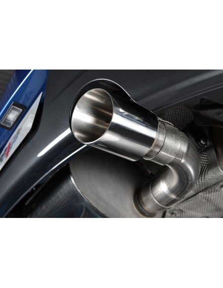 BMW M235i (ej X-drive) Milltek Sport Cat-Back 2x 90 chrome GT utblås - Non-Resonated (mindre-dämpad) med avgasventiler