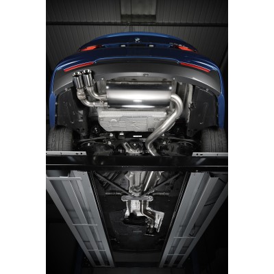 BMW 428i manuell Milltek Sport Cat-Back 2x 76,2 chrome GT utblås med aktiva avgasventiler - Resonated (dämpad)