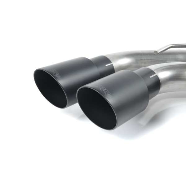 BMW 428i manuell Milltek Sport Cat-Back 2x 76,2 svarta GT utblås med aktiva avgasventiler - Non-Resonated (mindre-dämpad)