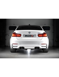 BMW M3 S55 F80 Milltek Sport Cat-Back 4x 90 svarta GT utblås (måste kapa original avgassystem) - Non-Resonated (mindre-dämpad) 2