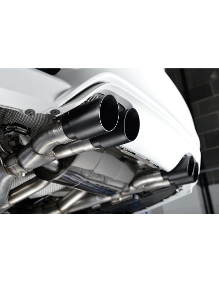 BMW M3 S55 F80 Milltek Sport Cat-Back 4x 90 svarta GT utblås (måste kapa original avgassystem) - Resonated (dämpad)