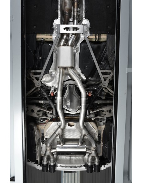 BMW M4 S55 F82/ F83 Milltek Sport Cat-Back 4x 90 svarta GT utblås (måste kapa original avgassystem) - Non-Resonated (mindre-dämp