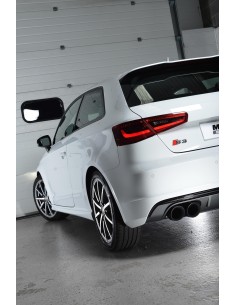 Audi S3 2,0TFSi 3-D 8V Milltek Sport 3" Cat-Back 4x 100 svarta GT utblås (utan avgasstyrning) - Resonated (dämpad) 2