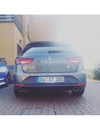 Seat Leon 2,0TFSi Cupra ST (kombi) Milltek Sport Cat-Back 4x 80 Chrome GT utblås - Non-Resonated (mindre-dämpad)