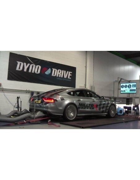 Audi S7 4,0TFSi V8 C7 Milltek Sport Cat-Back 4x 100 svarta GT utblås - Resonated (dämpad)