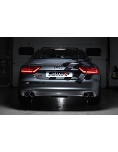 Audi S7 4,0TFSi V8 C7 Milltek Sport Cat-Back 4x 100 svarta GT utblås - Resonated (dämpad)
