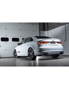 Audi S3 2,0TFSi Sedan 8V Milltek Sport 3" Cat-Back 4x 100 svarta GT utblås (med original avgasstyrning) - Non-Resonated (mindre- 2