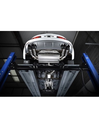 Audi S3 2,0TFSi Sedan 8V Milltek Sport 3" Cat-Back 4x 100 svarta GT utblås (med original avgasstyrning) - Non-Resonated (mindre-
