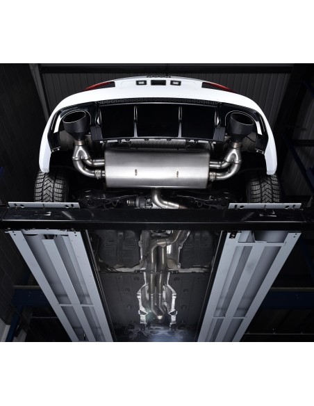 Audi RS3 2,5TFSi Sportback 8V Milltek Sport 3" Cat-Back 150 X 95 Svarta ovala utblås med avgasventiler - Non-Resonated (mindre-d