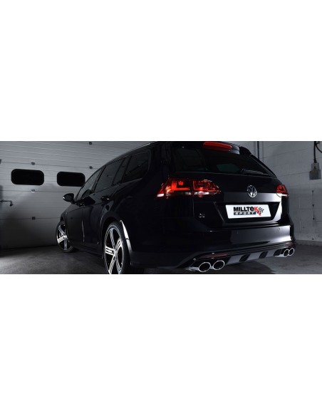 VW Golf R SportsCombi mk7 Milltek Sport 3" Cat-Back  avgassystem (använder original utblås i stötfångaren) - Non-Resonated (mind