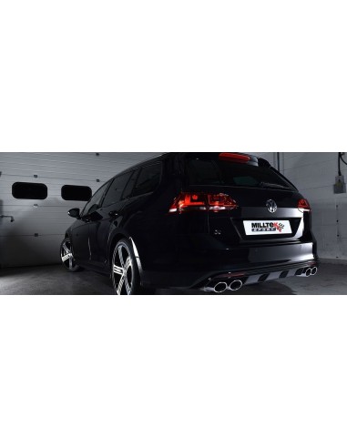 VW Golf R SportsCombi mk7 Milltek Sport 3" Cat-Back  avgassystem (använder original utblås i stötfångaren) - Resonated (dämpad)