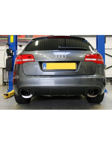 Audi RS6 5,0TFSi C6 Milltek Sport Cat-Back 2x svarta ovala utblås - Resonated (dämpad)