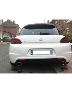 VW Scirocco 2,0TFSi R Milltek Sport 3" Cat-Back 2x ovala chrome utblås - Non-Resonated (mindre-dämpad)