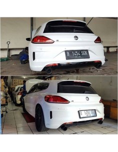 VW Scirocco 2,0TFSi R (Facelift) Milltek Sport 3" Cat-Back 2x 100 svarta GT utblås - Resonated (dämpad) 2