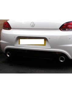 VW Scirocco 2,0TFSi R (Facelift) Milltek Sport 3" Cat-Back 2x 100 chrome GT utblås - Non-Resonated (mindre-dämpad)