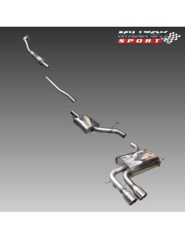 Audi A3 1,8TFSi 8P (framhjulsdriven) Milltek Sport Cat-Back 2x 80 chrome JET utblås - Non-Resonated (mindre-dämpad)