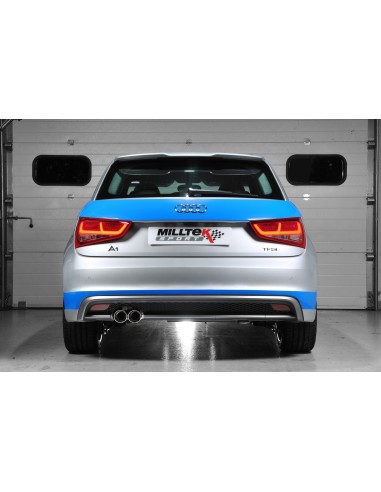 Audi A1 1,4TSi 185 Milltek Sport Cat-Back 2x GT80 Chrome utblås - Non-Resonated (mindre-dämpad)