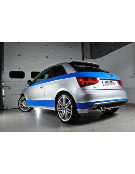 Audi A1 1,4TSi 185 Milltek Sport Cat-Back 2x GT80 Chrome utblås - Non-Resonated (mindre-dämpad)