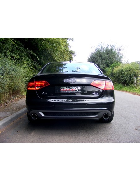 Audi A4 2,0TFSi S-line Automat B8 Milltek Sport Cat-Back 2x 100 chrome GT utblås - Resonated (dämpad)