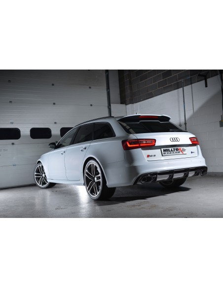Audi RS6 4,0TFSi C7 Milltek Sport Turbo-Back avgassystem med 100cells racekatalysator använder original avgasventiler - Non-Reso