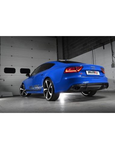 Audi RS7 4,0TFSi 4G Milltek Sport Turbo-Back avgassystem med 100cells racekatalysator använder original avgasventiler - Non-Reso