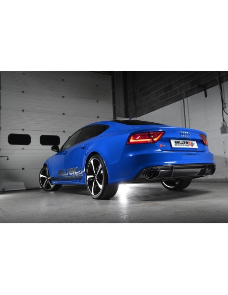 Audi RS7 4,0TFSi 4G Milltek Sport Turbo-Back avgassystem med 100cells racekatalysator använder original avgasventiler - Non-Reso