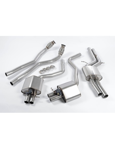 Audi RS7 4,0TFSi 4G Milltek Sport Turbo-Back avgassystem med 100cells racekatalysator använder original avgasventiler - Non-Reso