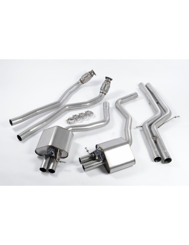 Audi RS7 4,0TFSi 4G Milltek Sport Turbo-Back avgassystem med 100cells racekatalysator använder original avgasventiler - Non-Reso