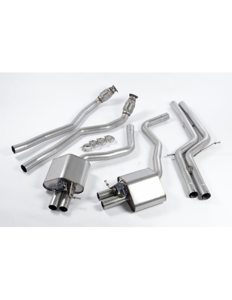 Audi RS7 4,0TFSi 4G Milltek Sport Turbo-Back avgassystem med 100cells racekatalysator använder original avgasventiler - Non-Reso