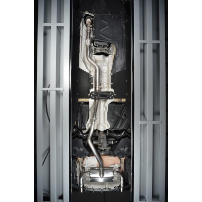 BMW 428i manuell Milltek Cat-Back 2x 90 chrome GT utblås (kräver 435i F32 diffuser) - Non-Resonated (mindre-dämpad)