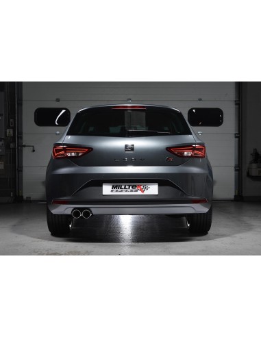 Seat Leon 1,8TFSi FR 3 & 5 dörrars Milltek Sport Cat-Back 2x 80 chrome GT utblås - Resonated (dämpad)