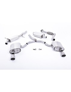 Audi A4 2,0TFSi Quattro B9 Milltek Sport Cat-Back 2x 100 Titan GT utblås - Resonated (dämpad) (passar ej för bil med dragkrok)
