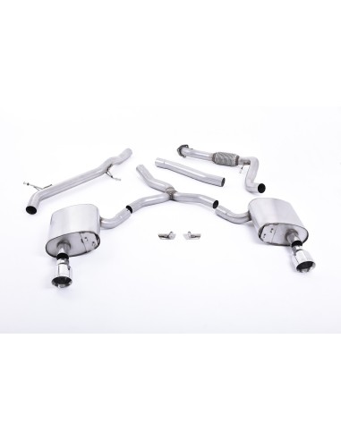 Audi A4 2,0TFSi Quattro B9 Milltek Sport Cat-Back 2x 100 Chrome GT utblås - Non-Resonated (mindre-dämpad) (passar ej för bil med