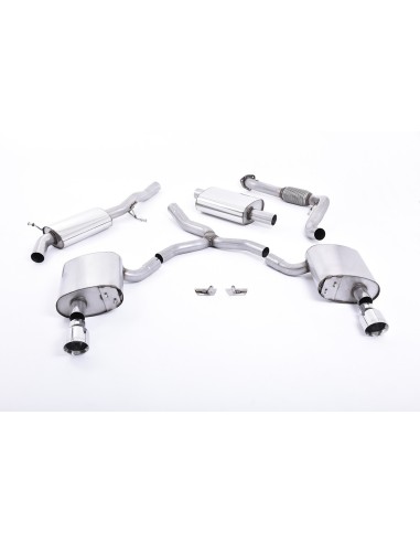 Audi A4 2,0TFSi Quattro B9 Milltek Sport Cat-Back 2x 100 Chrome GT utblås - Resonated (dämpad) (passar ej för bil med dragkrok)
