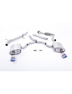 Audi A4 2,0TFSi Quattro B9 Milltek Sport Cat-Back 2x 100 Brända titan GT utblås - Non-Resonated (mindre-dämpad) (passar ej för b