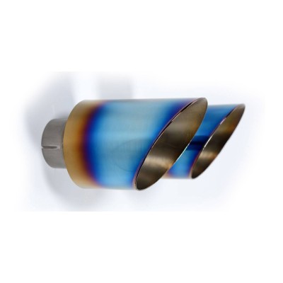 VW Golf R 3/5 dörrars mk7 Milltek Sport 3" Cat-Back 4x 100 brända titan GT utblås (utan avgasstyrning) - Non-Resonated (mindre-d