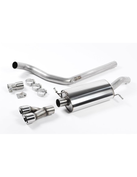 VW Polo 1,8TFSi GTi Milltek Sport Cat-Back 2x GT80 Chrome utblås - Resonated (dämpad)