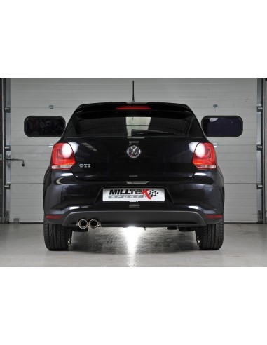 VW Polo 1,4TSi GTi Milltek Sport Cat-Back 2x GT80 Chrome utblås - Non-Resonated (mindre-dämpad)