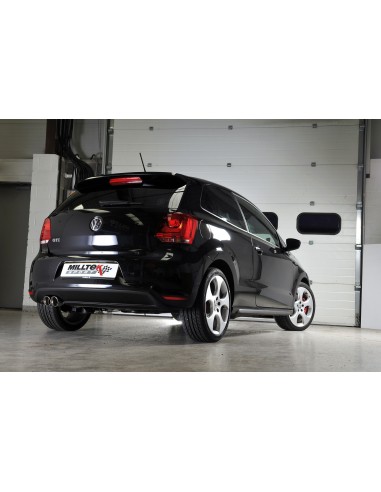 VW Polo 1,4TSi GTi Milltek Sport Cat-Back 2x GT80 Chrome utblås - Non-Resonated (mindre-dämpad)