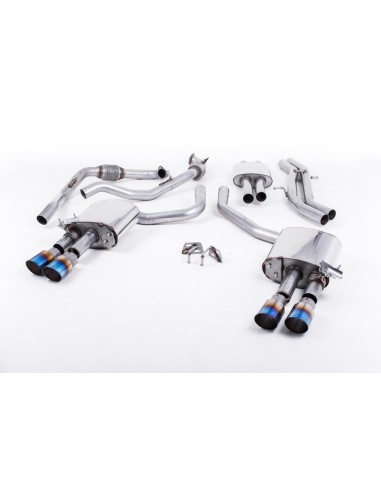 Audi S5 3,0TFSi Sportback B9 utan Sportdiff Milltek Sport Cat-Back 4x 90 brända titan GT utblås (med original avgasstyrning) - R