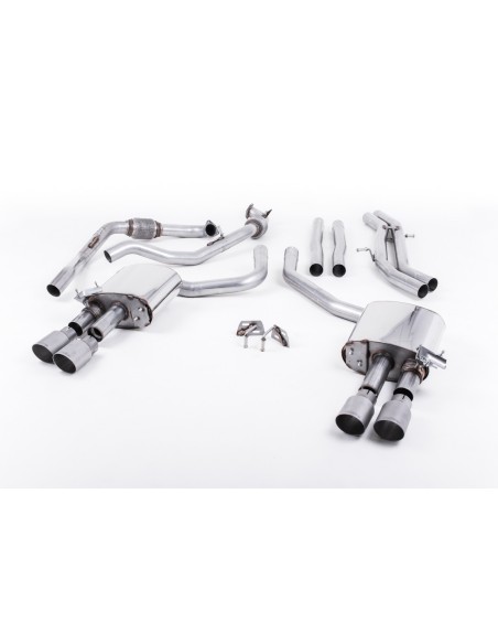 Audi S5 3,0TFSi Sportback B9 utan Sportdiff Milltek Sport Cat-Back 4x 90 titan GT utblås (med original avgasstyrning) - Non-Reso