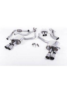 Audi S5 3,0TFSi Sportback B9 utan Sportdiff Milltek Sport Cat-Back 4x 90 titan GT utblås (med original avgasstyrning) - Non-Reso